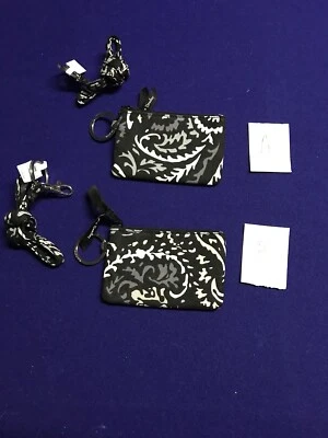 Vera Bradley Estuche de Identificación con Cremallera y Cordón Paisley Noir Set NUEVO ELIGE PATRÓN A O B Foto 1 de 4