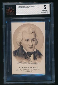 1890s Soap Presidents Union Soap #7 Andrew Jackson BVG 5 RARE VHTF - Imagen 1 de 3