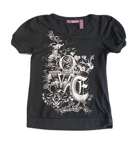 Epic Threads Black Short Sleeve Grunge LOVE T-Shirt Girls Size Medium - Picture 1 of 5