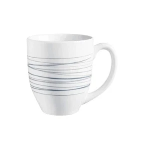 ❤️ Corelle Signature SILVER STRANDS 13-oz Porcelain MUG CUP Crisscross Blue Gray - Picture 1 of 1