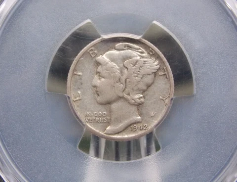 1942/1 "D" Mercury SILVER Dime 10c PCGS VF35 #622 Very Fine ECC&C, Inc Cover