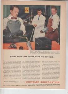 "Anuncio original de la revista Chrysler 1951 ""Átomos de Oak Ridge vienen a Detroit" - Imagen 1 de 1