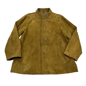 Robert Comstock Brown SUEDE LEATHER PEACOAT Jacket Men’s Size 42 - NICE! - Picture 1 of 19
