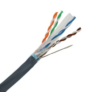 Cable Ethernet blindado CAT6A 750 MHz elevador CMR 10G cable cobre desnudo gris 1000 pies - Imagen 1 de 1