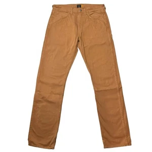 J Crew Jeans Mens 32x33 Brown Denim Pants 770 Straight Leg Outdoors Work Wear - Picture 1 of 11