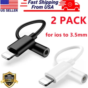 For iPhone Headphone Adapter Jack 8 Pin to 3.5mm Headphone AUX Adapter Cord - Photo 1 sur 14