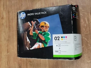 HP 02, Multicolor Original Ink Cartridges & 150-Sheet Photo Paper Value Pack - Picture 1 of 10