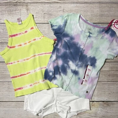 Girls Lot Of Clothes Size 7/8. NWT! Levi’s Denim Shorts And Justice Tops. - Image 1 of 4