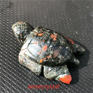 2'' Natural Blood stone Carved Sea Turtles Quartz Crystal Healing Crystal Gifts - Picture 1 of 9
