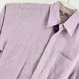 Brooks Brothers Large 100% Irish Linen Mens Longsleeve Lavender Button Down - Picture 1 of 7