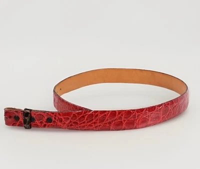 Cinto de Couro Genuíno Jacaré Vintage James Reid Ltd. Croco Vermelho Tamanho 30 - Imagem 1 de 4