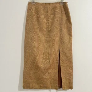 Gonna Talbots donna 10 petite paisley seta lana foderata metallizzata elegante elegante elegante - Foto 1 di 7