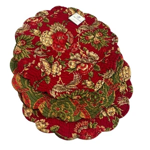 April Cornell Runde Tischsets mit gewelltem Rand 3er Set Muster im Ruhestand NEU - Bild 1 von 8