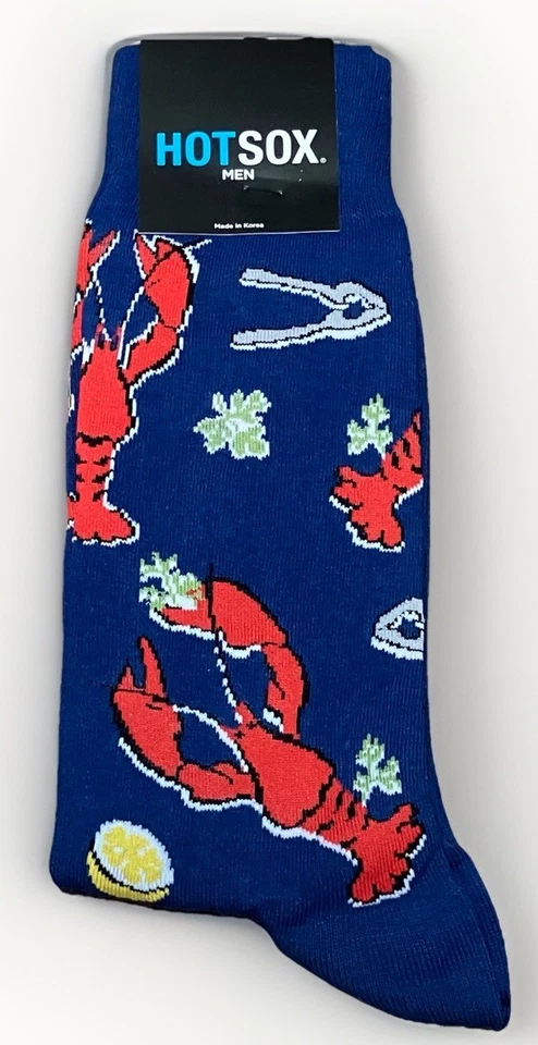 Hot Sox Hombres Cena Langosta Hornear Novedad Calcetines Crew HM100504 Azul Marino Talla 10-13 Foto 1 de 1