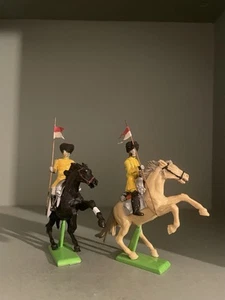 Mounted Lead Toy Soldiers.1st Duke of Yorks Own Skinners Horse x 2. Part painted - Picture 1 of 7