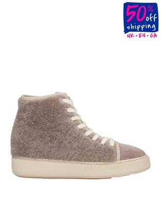 PVP €1020 SANTONI Zapatillas de Cuero y Piel de Oveja US11 UK8 EU41Gris Hechas en Italia Foto 1 de 4