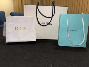 Lot Of 3 Designer Shopping Bags Chanel Tiffany Dior - Picture 1 of 3