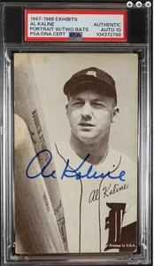 1947 - 1966 Exhibit Card Exhibits Al Kaline Signed Autograph PSA/DNA Auto 10 - Picture 1 of 3