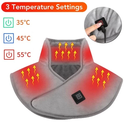 Neck And Shoulder Heat Pad USB Rechargeable Heated Neck Warmer for Pain Relief ！
