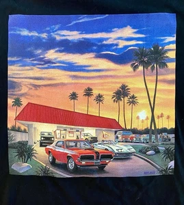 In N Out Burger Shirt Mens Black Cotton T-shirt XL Vintage Cars Fast Food USA - Picture 1 of 7