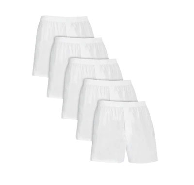 5-Pack Fruit of the Loom Men's Tag-free Boxer Underwear Shorts WHITE Size XL - Image 1 of 4