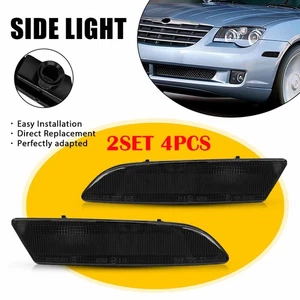 4X Front LH+RH Side Marker Light Housing Smoke For 2004-08 Chrysler Crossfire EK - Picture 1 of 10