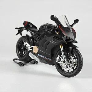 1:12 Ducati Panigale V4S Alloy Diecast Motorcycle Model Black w/ Sound & Light - Picture 1 of 12