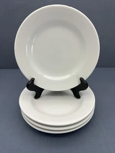 WILLIAMS SONOMA All White 7” APPETIZER PLATES Heavy Porcelain SET OF 4   #A - Picture 1 of 14