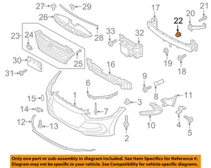 Hyundai OEM 2017-218 Elantra Front Bumper Reinforcement Retainer Clip 92173F2000 - Foto 1 di 3