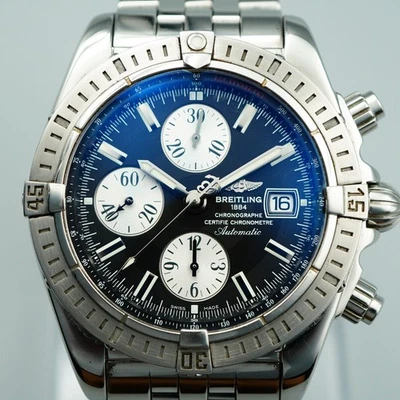 Polished *NEAR MINT* BREITLING Chronomat A13356 Automatic Black 43mm Mens Watch - image 1 of 4