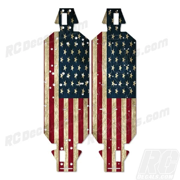 LOSI 5IVE T 4WD 2.0 TRUCK CHASSIS PROTECTOR WRAP GRAPHIC OLD FLAG LOS251072 - Image 1 of 1