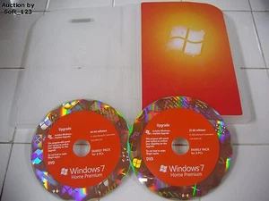 Microsoft Windows 7 Home Premium Upgrade Family Pack For 3 PCs 32 & 64 Bit DVDs - Picture 1 of 2