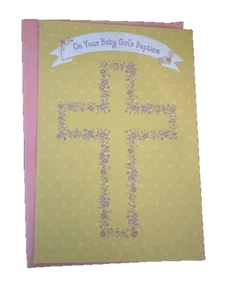 On your Baby Girls Baptism Hallmark Greeting Card TXC668 - Picture 1 of 4