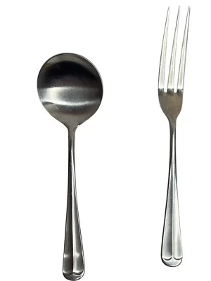 2 Pcs 1 Fork 1 Soup Spoon Supreme Cutlery LIBERTY BELL Stainless Japan - Image 1 of 3