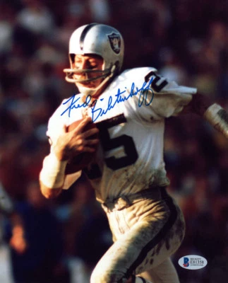 FOTO 8x10 firmada autografiada por Fred Biletnikoff Oakland Raiders Beckett Bas Foto 1 de 2