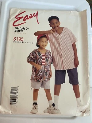 mccalls easy stitch n save patterns 8195 SzB 7-8-10-12-14  Tank And Shorts Uncut - Image 1 of 2