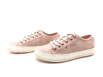 s.Oliver women's sneakers size 37 sneakers lace-up shoes loafers comfort pink - Image 1 of 4