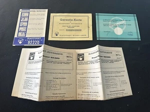Porsche Blaupunkt 92220 Export Super Series T 1962-1963 radio manual del propietario conjunto - Imagen 1 de 9