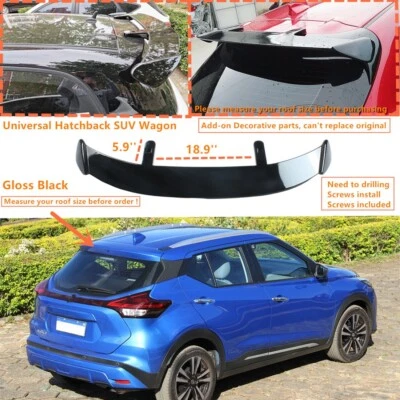 For 2021-2024 Nissan Kicks Gloss Black GT-Style Rear Roof Spoiler Wing Universal Foto 1 de 4