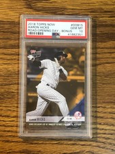 2018 Topps Now Road To Opening Day Bonus Card #ODB15 Aaron Hicks PSA 10