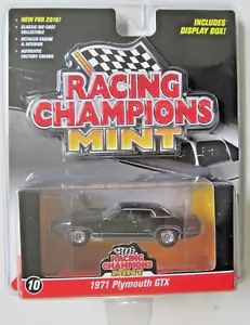 RACING CHAMPIONS MINT EDITION 1971 PLYMOUTH GTX HEMI #10 schwarz Gummireifen - Bild 1 von 2