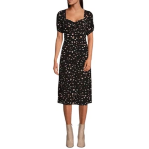 NEW Sanctuary Black Sweetheart Neck Puff-Sleeve Midi Dress 20W - Picture 1 of 13