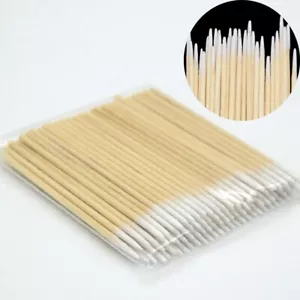 100 PIEZAS 7 cm de largo mango de madera puntas Q hisopos de algodón hisopo aplicadores de limpieza - Imagen 1 de 7