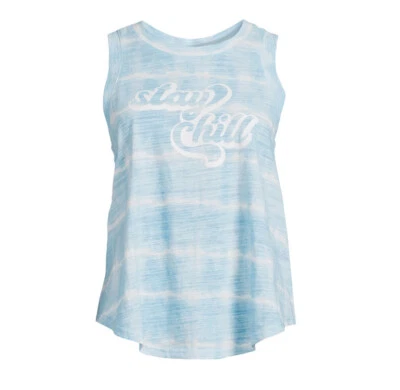 Secret Treasures Sleep Tank Top blue/white "Stay Chill" Sleeveless Size M (8-10) - Image 1 of 4