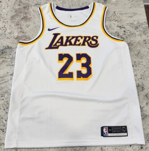 Nike NBA Lakers LeBron James White Association Swingman Jersey Size XL NBA Final - Picture 1 of 6