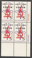 US. 1263. 5c. Crusade Against Cancer Issue. Plate Block of 4. MNH. 1965