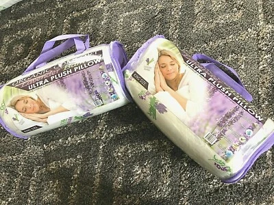 2 almohadas de felpa ultra de bambú lavanda orgánicas cómodas tamaño king nuevas moradas Foto 1 de 4