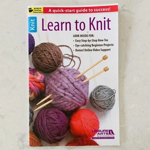 Leisure Arts LEARN TO KNIT Book (2014) Excellent Condition - Picture 1 of 3