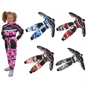 Wulfsport Cub Kids Youth Rider MX Motorcycle Motocross Karting Camo Race Suit - Picture 1 of 13