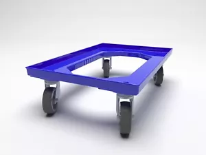 600 x 400 Heavy Duty Euro Plastic Stacking Container Dolly - Picture 1 of 1